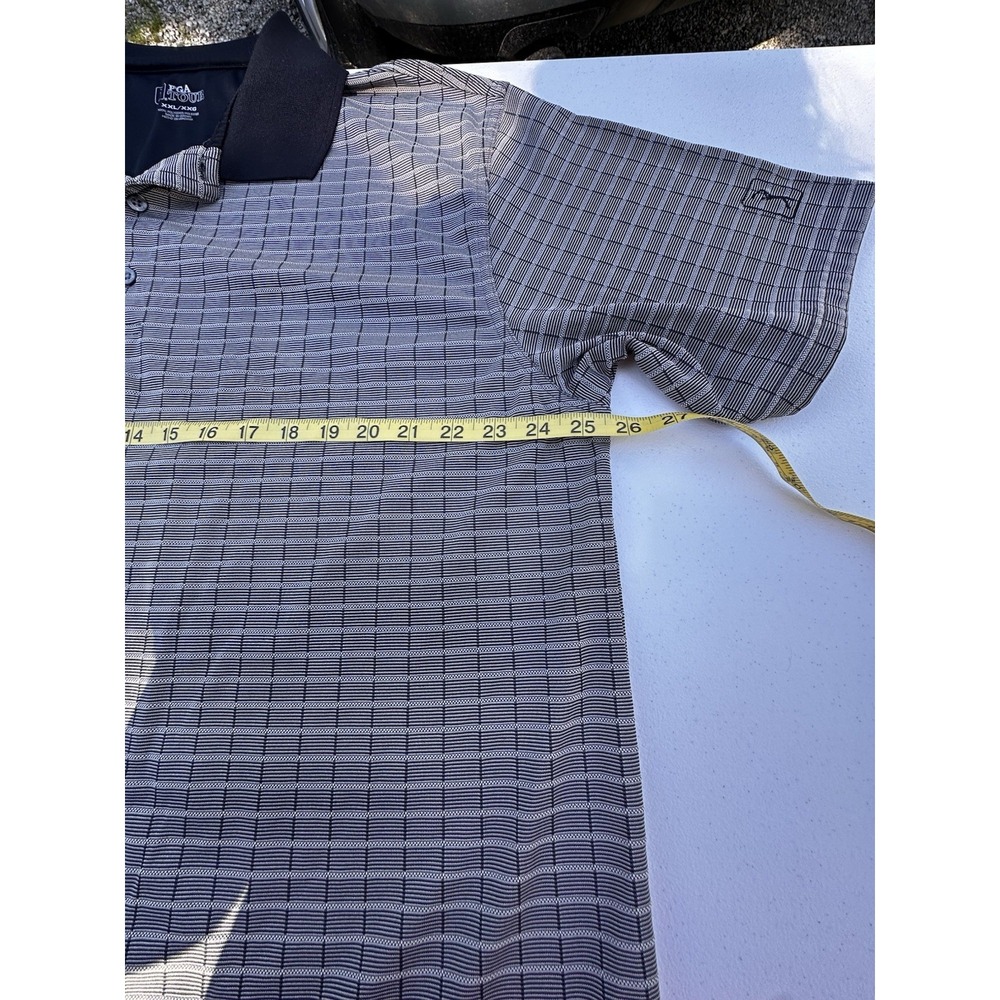 PGA Tour Golf Polo Shirt Men Size XXL Short Sleeve Black & Gray Pattern - Picture 4 of 6
